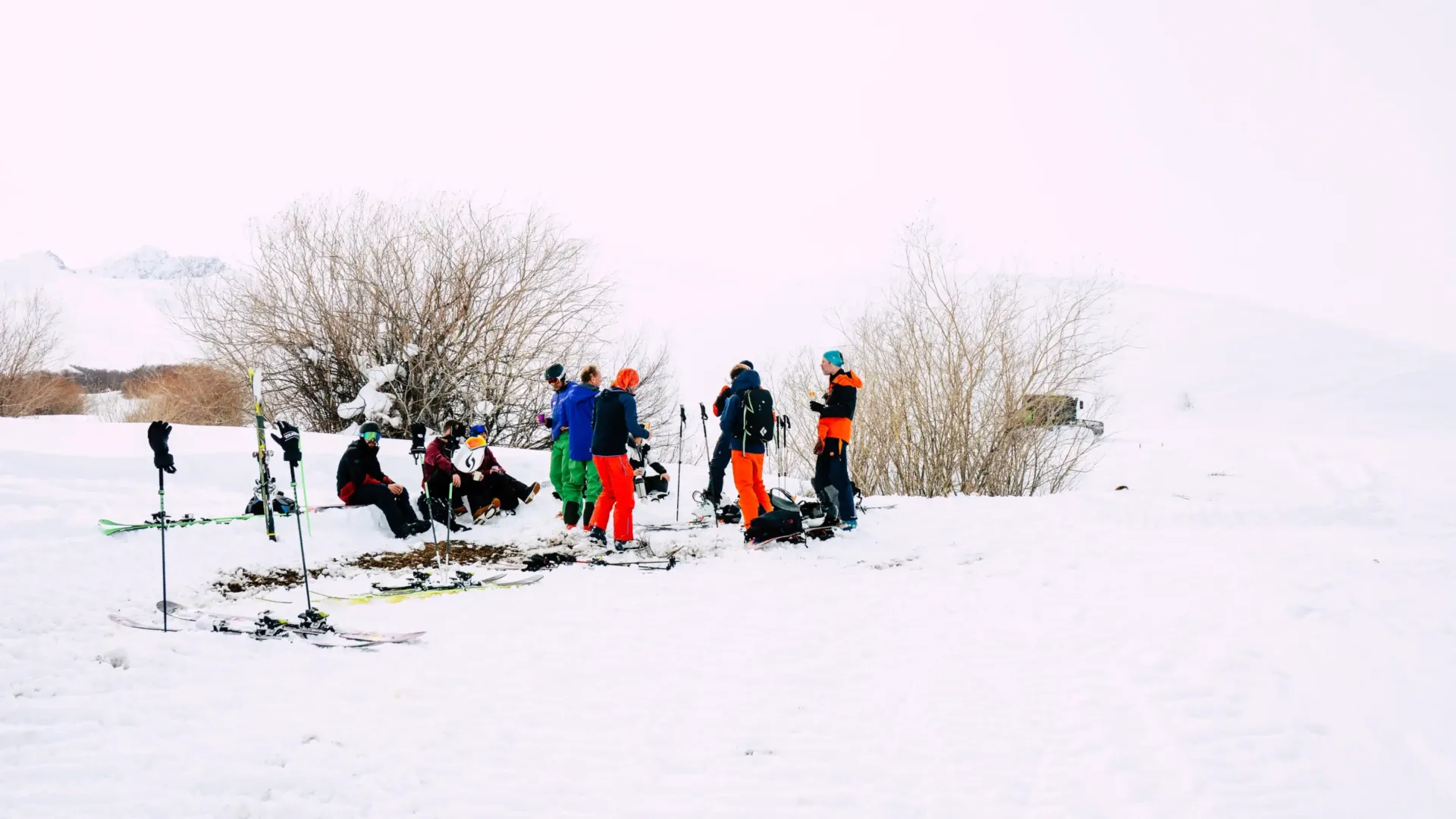 Ski touring group in the Boz-Uchuk valley, Eastern Tien Shan